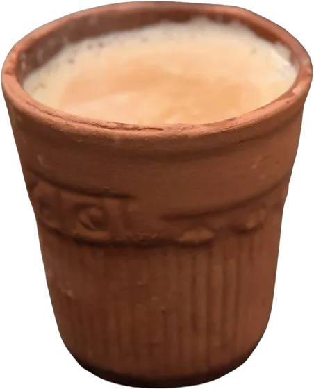 Nepali milk chai in a terracotta cup